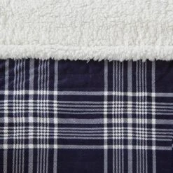 60"x70" Leeds Faux Mink To Berber Heated Throw Blanket Navy - Woolrich -Home Textiles Store GUEST 88f34f3e 5a9a 4b71 bff9 f326e275c625