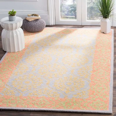 2'x3' Leaf Hooked Accent Rug Orange/Silver - Safavieh 4 2'x3' Leaf Hooked Accent Rug Orange/Silver - Safavieh - Image 2
