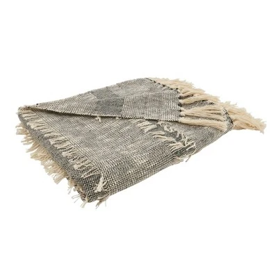 50"x60" Bohemian Bliss Textured Striped Fringe Throw Blanket Gray - Saro Lifestyle: Cotton, Machine Washable 3 50"x60" Bohemian Bliss Textured Striped Fringe Throw Blanket Gray - Saro Lifestyle: Cotton, Machine Washable