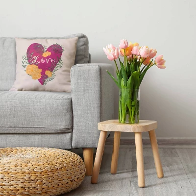 16"x16" Valentine's Day Love And Roses Square Throw Pillow Pink - E By Design: Indoor Decorative, Polyester 4 16"x16" Valentine's Day Love And Roses Square Throw Pillow Pink - E By Design: Indoor Decorative, Polyester - Image 2