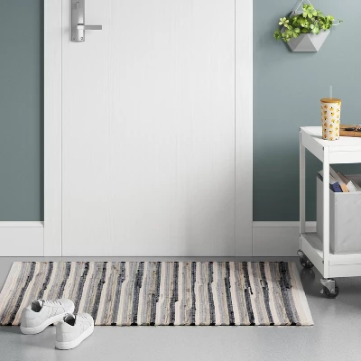 2'6"x4' Handloom Striped Woven Accent Rug Black/Gray - Room Essentials™: Entryway Rug, Indoor Use, Rug Pad Recommended 3 2'6"x4' Handloom Striped Woven Accent Rug Black/Gray - Room Essentials™: Entryway Rug, Indoor Use, Rug Pad Recommended