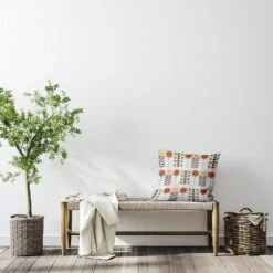 16"x16" Daisy May's Garden Square Throw Pillow White - E By Design: Decorative Floral Indoor Cushion -Home Textiles Store GUEST 8edc3b9e 3bf3 43b1 b436 3fd24ee076e5