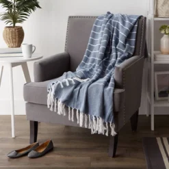 50"X60" Thin Striped Throw Blanket Blue/White - Design Imports 11 50"X60" Thin Striped Throw Blanket Blue/White - Design Imports -Home Textiles Store GUEST 90aed641 8fd7 42ad bab0 7a9bcbeb7345