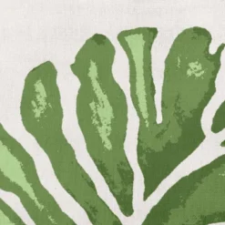 16"x16" Big Leaf Square Throw Pillow Green - E By Design: Floral Polyester Cushion, Indoor Decorative Accessory