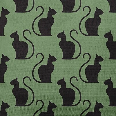 16"x16" Spooky Cats Square Throw Pillow Sage Green - E By Design 3 16"x16" Spooky Cats Square Throw Pillow Sage Green - E By Design