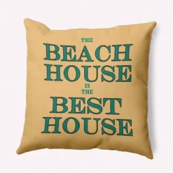 16"x16" 'Beach House Best House' Square Throw Pillow - E By Design -Home Textiles Store GUEST 93956472 e566 4d4f aa56 a1b54af267b5