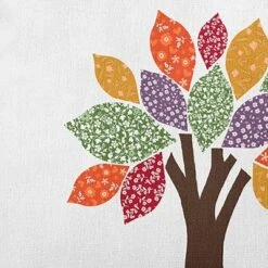 16"x16" Printed Quilt Tree Square Throw Pillow - E By Design