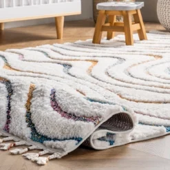 5'3"x7'6" Ina High-Low Waves Tassel Area Rug Beige - NuLOOM -Home Textiles Store GUEST 98855120 b4a0 4ede 8878 5233f8b54059