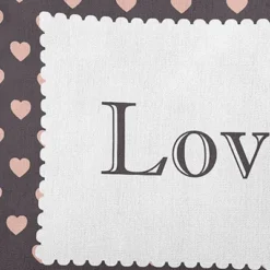 16"x16" Valentine's Day Love Square Throw Pillow Dark Gray - E By Design: Romantic Home Decor, Indoor Polyester Twill