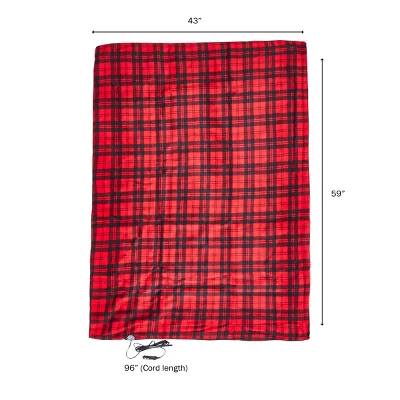 Heated Car Blanket - 12-Volt Electric Blanket For Car, Truck, SUV, Or RV - Portable Heated Throw - Camping Essentials By Stalwart (Red Plaid) 3 Heated Car Blanket - 12-Volt Electric Blanket For Car, Truck, SUV, Or RV - Portable Heated Throw - Camping Essentials By Stalwart (Red Plaid)