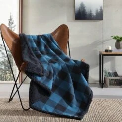 20"x20" Oversize Cabin Plaid Square Throw Pillow With 50"x60" Cabin Plaid Throw Blanket Set Blue/Black - Eddie Bauer 11 20"x20" Oversize Cabin Plaid Square Throw Pillow With 50"x60" Cabin Plaid Throw Blanket Set Blue/Black - Eddie Bauer -Home Textiles Store GUEST 9d743306 9d43 46e1 84b6 4ae7a508e648
