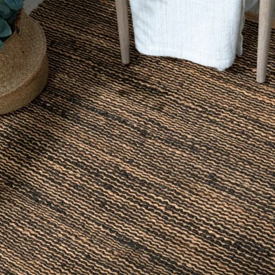 Home Conservatory Striped Handwoven Jute Area Rug 7 Home Conservatory Striped Handwoven Jute Area Rug - Image 5