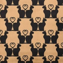 16"x16" Cat Clowder Print Square Throw Pillow Pale Gold - E By Design: Indoor Decorative Cushion, Twill Fabric, Down Alternative Fill