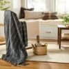Chipped Stripe Woven Throw Blanket Dark Gray/Cream/Almond - Hearth & Hand™ With Magnolia 2 Chipped Stripe Woven Throw Blanket Dark Gray/Cream/Almond - Hearth & Hand™ With Magnolia -Home Textiles Store GUEST a47d5f8d 3155 4759 9130 296ca2564ab4