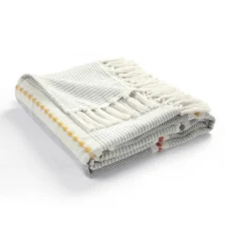 50"x60" Herringbone Striped Yarn Dyed Cotton Woven Throw Blanket With Tassels - Lush Décor 19 50"x60" Herringbone Striped Yarn Dyed Cotton Woven Throw Blanket With Tassels - Lush Décor -Home Textiles Store GUEST a4bccd6c bcc0 4e2b 972a 869cd41a08cf