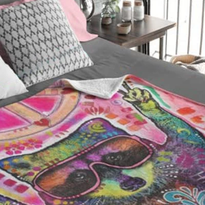 Dawhud Direct 50" X 60" Colorful Dean Russo Raccoon Fleece Throw Blanket For Women, Men And Kids 3 Dawhud Direct 50" X 60" Colorful Dean Russo Raccoon Fleece Throw Blanket For Women, Men And Kids