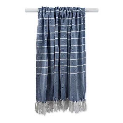 50"X60" Thin Striped Throw Blanket Blue/White - Design Imports 3 50"X60" Thin Striped Throw Blanket Blue/White - Design Imports