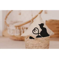 16"x16" Conniving Cats Print Square Throw Pillow Cream - E By Design -Home Textiles Store GUEST a79684e4 67e8 47dd 82eb a066821f6762