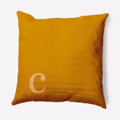 16"x16" Modern Monogram 'c' Square Throw Pillow - E By Design -Home Textiles Store GUEST ab2ba7e3 42dc 41a3 9225 a6eaf59d98a2