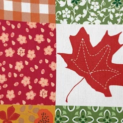 16"x16" Printed Quilt Leaves Square Throw Pillow - E By Design