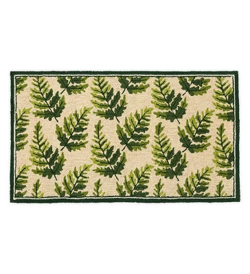 Plow & Hearth Indoor/Outdoor Fern Hooked Accent Rug 3 Plow & Hearth Indoor/Outdoor Fern Hooked Accent Rug