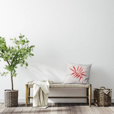 16"x16" Frond Square Throw Pillow Pink - E By Design 4 16"x16" Frond Square Throw Pillow Pink - E By Design - Image 2