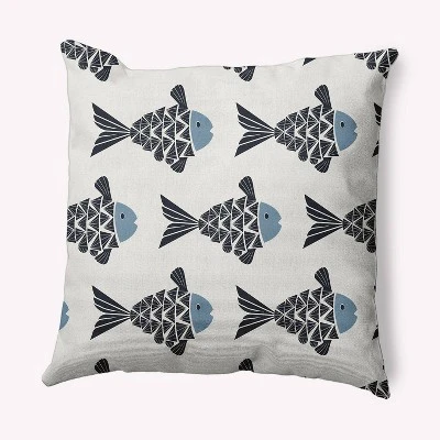 16"x16" Fish Tales Square Throw Pillow - E By Design 7 16"x16" Fish Tales Square Throw Pillow - E By Design - Image 5