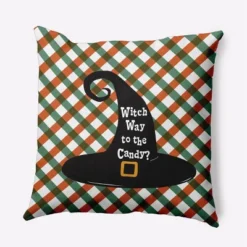 16"x16" Halloween Witch Way To The Candy Square Throw Pillow - E By Design -Home Textiles Store GUEST b69414bd 8aa8 40c2 9dfc 49e3a31cd8aa