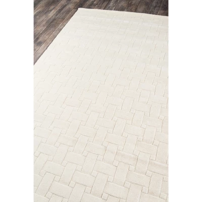 Ivory Basketweave 100% Wool Rug - Momeni 6 Ivory Basketweave 100% Wool Rug - Momeni - Image 4