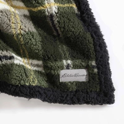 50"x60" Trailhead Plaid Reversible Throw Blanket Green - Eddie Bauer 3 50"x60" Trailhead Plaid Reversible Throw Blanket Green - Eddie Bauer