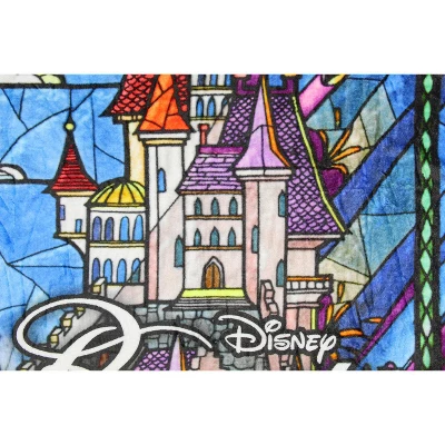Disney Beauty And The Beast Stained Glass Castle Plush Throw Blanket 46' X 60' 5 Disney Beauty And The Beast Stained Glass Castle Plush Throw Blanket 46' X 60' - Image 3