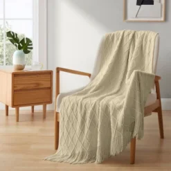 Peace Nest 50"x60" Diamond Knit Throw Blanket -Home Textiles Store GUEST bcc47c82 9dad 4a61 8dec 8df34cb5f50e