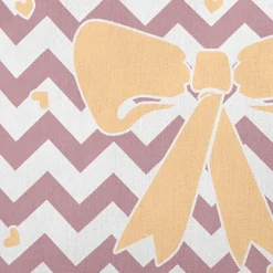 16"x16" Spring Chevron Bow Square Throw Pillow Romantic Purple - E By Design: Girl Power, Soft Spun, Indoor Decor