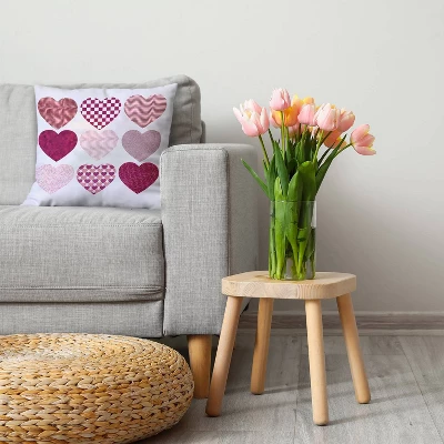 16"x16" Valentine's Day Patterned Hearts Square Throw Pillow Buddha - E By Design: Indoor Decorative Cushion 4 16"x16" Valentine's Day Patterned Hearts Square Throw Pillow Buddha - E By Design: Indoor Decorative Cushion - Image 2