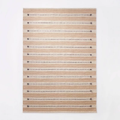 Striped/Clipped Yarn Rug Beige - Threshold™ Designed With Studio McGee 6 Striped/Clipped Yarn Rug Beige - Threshold™ Designed With Studio McGee - Image 4