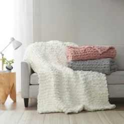 50"x60" Chenille Chunky Knit Throw Blanket - Madison Park -Home Textiles Store GUEST c07bab24 7834 44da 945f 8c26cb14772b
