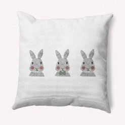 16"x16" Bunny Triplets Easter Square Throw Pillow - E By Design -Home Textiles Store GUEST c32c5a65 d5c5 4117 8d93 f11c67e5e956