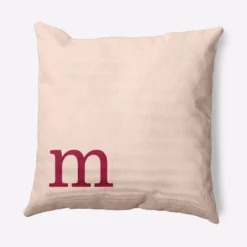 16"x16" Modern Monogram 'm' Square Throw Pillow - E By Design -Home Textiles Store GUEST c32f811e d165 4ca1 af97 f263bd772d89