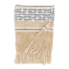 50"x60" Warm Woven Striped Throw Blanket Natural - Saro Lifestyle: Cotton, Machine Washable, Cozy For Bed & Couch -Home Textiles Store GUEST c39cf643 5df0 4875 8776 67af41dd525c