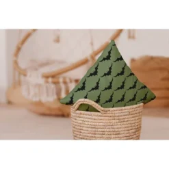 16"x16" Bat Colony Print Square Throw Pillow Sage Green - E By Design -Home Textiles Store GUEST c64fdb4f d47c 4604 8ebc f0722f235760