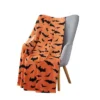 Kate Aurora Halloween Spooky Bats Rustic Orange & Black Ultra Soft & Plush Throw Blanket - 50 In. W X 70 In. L -Home Textiles Store GUEST c6f5d10d c858 454f 9e06 6c5f4d27701b
