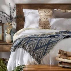 50"x60" Diamond Throw Blanket Denim Blue - Design Imports -Home Textiles Store GUEST c86829ac a04b 4ce8 846d 59bff1749ca0