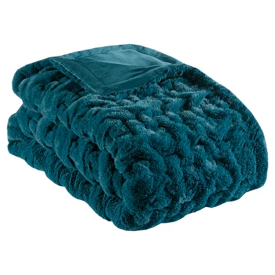 50"x60" Ruched Faux Fur Throw Blanket - Madison Park 12 50"x60" Ruched Faux Fur Throw Blanket - Madison Park - Image 10
