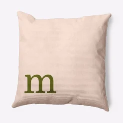 16"x16" Modern Monogram 'm' Square Throw Pillow - E By Design -Home Textiles Store GUEST ccab7b43 a655 4450 b4c1 fc31a7341bbd
