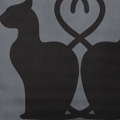 16"x16" Conniving Cats Print Square Throw Pillow Steel Gray - E By Design 3 16"x16" Conniving Cats Print Square Throw Pillow Steel Gray - E By Design