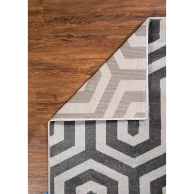 5'x7'6" Roma Tangent Area Rug Charcoal/Gray - Linon 4 5'x7'6" Roma Tangent Area Rug Charcoal/Gray - Linon - Image 2