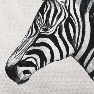 18"x18" Zebra Square Throw Pillow Ivory - E By Design 3 18"x18" Zebra Square Throw Pillow Ivory - E By Design