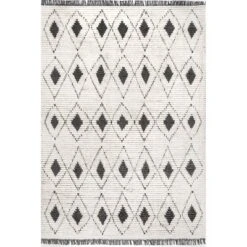 NuLOOM Joanna Diamond Trellis Soft Shag Fringe Area Rug -Home Textiles Store GUEST d41836f3 9305 4165 805f 736228cd25c6