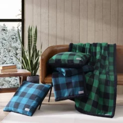 20"x20" Oversize Cabin Plaid Square Throw Pillow With 50"x60" Cabin Plaid Throw Blanket Set Blue/Black - Eddie Bauer 13 20"x20" Oversize Cabin Plaid Square Throw Pillow With 50"x60" Cabin Plaid Throw Blanket Set Blue/Black - Eddie Bauer -Home Textiles Store GUEST d46eb8c3 eff0 4235 99b4 25753dd0be3e