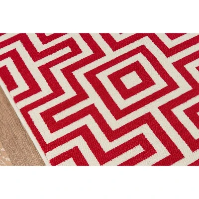 4'x6' Geometric Woven Accent Rug Red - Momeni 4 4'x6' Geometric Woven Accent Rug Red - Momeni - Image 2